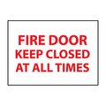 National Marker Co Fire Safety Sign - Fire Door Keep Closed At All Times - Vinyl M31PB